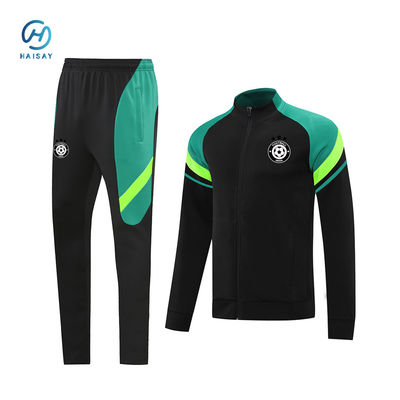 Feuchtigkeitsfeste Stoffe Fußballtrainings-Tracksuit Custom Team-Logos mit isolierter Jacke